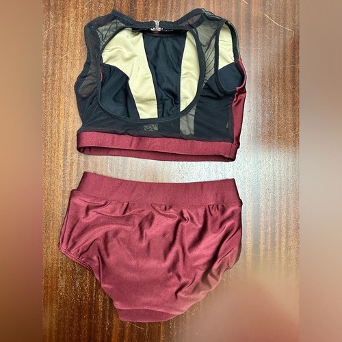 Patrick J Dance Set, Burgundy, Top and Bottom, YXL - Picture 2 of 3