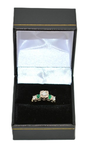 Natürlicher Diamant & Smaragd Ring 14K massiv Gold 0,64tcw Verlobungsring Mai grün - Bild 12 von 16