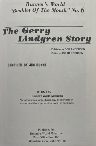 The Gerry Lindgren Story Runners World Booklet #6 1971 - Picture 2 of 20