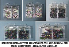 PERLINE NUMERI & LETTERE PER COLLANE BRACCIALI 2PZ DECORAZIONE SCEGLI IL MODELLO