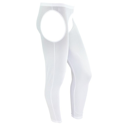 Sexy Men Crotchless Long Johns Underwear Sheer Mesh Tight Pant Club Nightwear - Picture 4 of 10