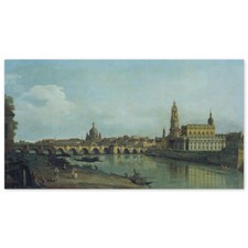 Bernardo Bellotto Canaletto, Dresden v. rechten Elbufer unterhalb Augustusbrücke