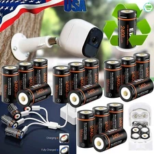 EBL 16340 CR123A USB Rechargeable Lithium Li-ion Batteries For Arlo Camera Lot