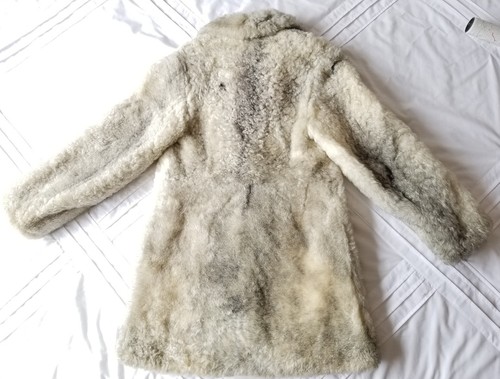 Eddie Bauer Damen Pelzmantel Isländisch Lammfell Shearling Beige Vintage Jacke Small - Bild 4 von 12