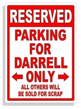 Personalized Parking Sign Wall Decal Metal Sign No Parking Customized DARRELL