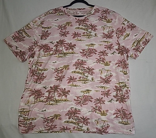 Old Navy 2XL Pink Hawaiian Island Shirt Top Beach Palms Sailors