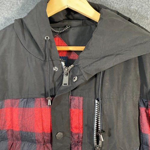 Pendleton Jacket Mens L Black Puffer Duck Down Feather Insulated Hooded Plaid - Picture 2 of 17