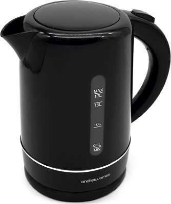 Black Kettle Fast Boil Quiet Electric Kettle with Water Filter Rapid