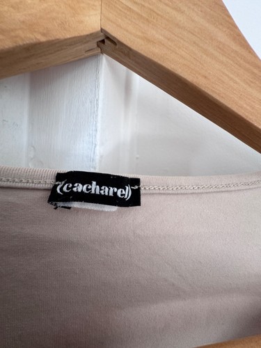 haut t-shirt vintage CACHAREL taille 38 beige et coquelicot en broderie - Foto 3 di 4