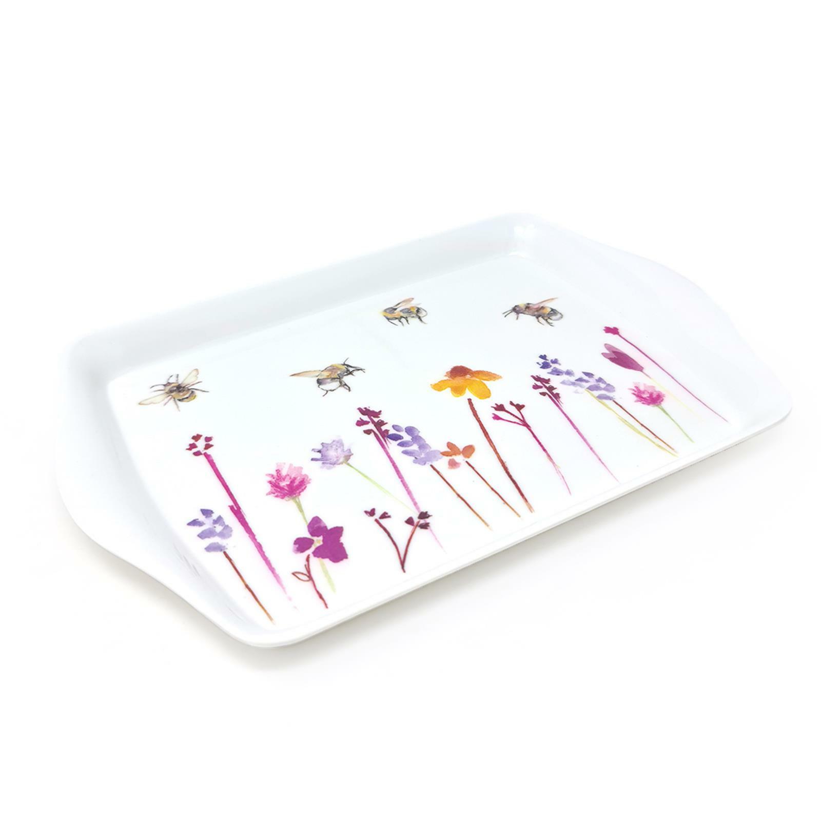 Busy Bees Floral Small Kitchen Top Saver Serving Tray Tea Bag Tidy 20cm