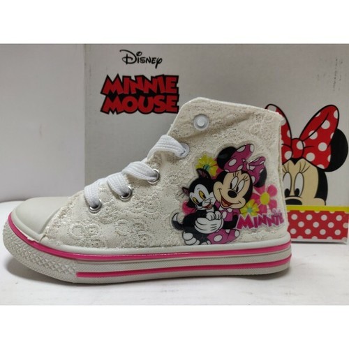 Disney Minnie Mouse scarpe ginnastica Sportive Bambina Tessuto Alta Tipo  Convers | eBay
