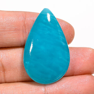 CT 100% Natural ICE AMAZONITE Pear Cabochon AAA Gemstone 20x33x7 mm  tn_6