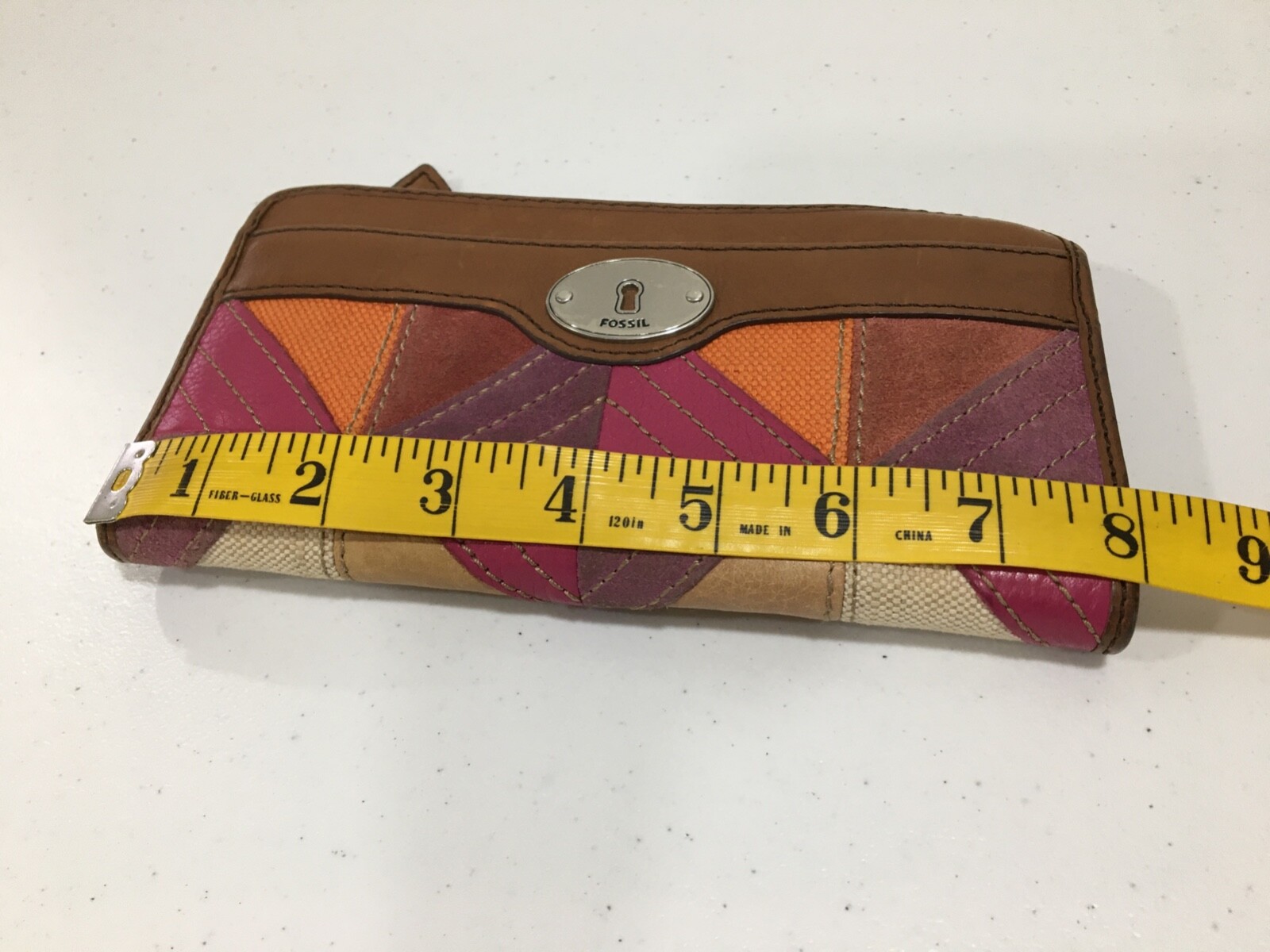 Fossil Maddox Multicolor Patchwork Brown Leather … - image 20