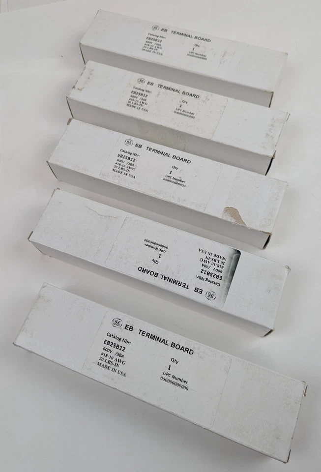 5 GE EB25B12 Terminal Block with Barrier 12 Position 0.63" Spacing 600V 30A NEW - Image 2 of 4