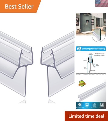 Durable 2-Pack Shower Door Seal with Long Sweep - Leak-Proof & Aging Resistant