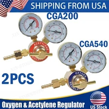 2x Oxygen Regulator & Acetylene Gas Regulator Victor Welding Cutting Torch Gauge