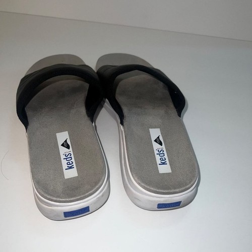 Keds sandal slides Lycra purefit black grey slip on comfort leather womens sz 9 - Picture 3 of 4
