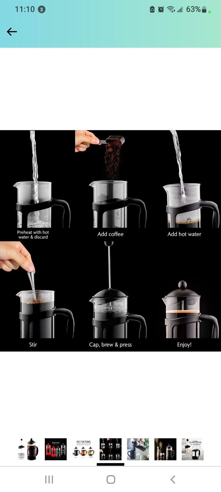 Ovente Coffe Press Black FPT34B