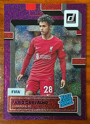 Fabio Carvalho 2022-23 Donruss Soccer Rated Rookie Purple 43/99 FIFA Liverpool