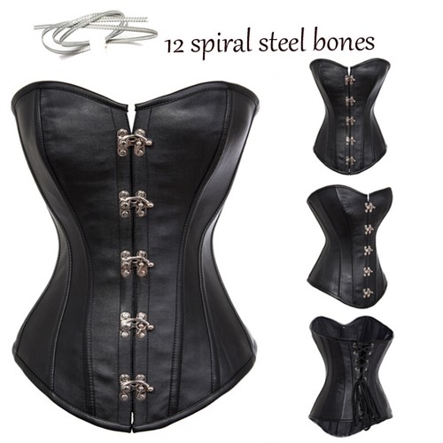 Women Sex Black Corset Dress Bustier Lingerie Costum Slim waist Trainer Cincher - Picture 26 of 42