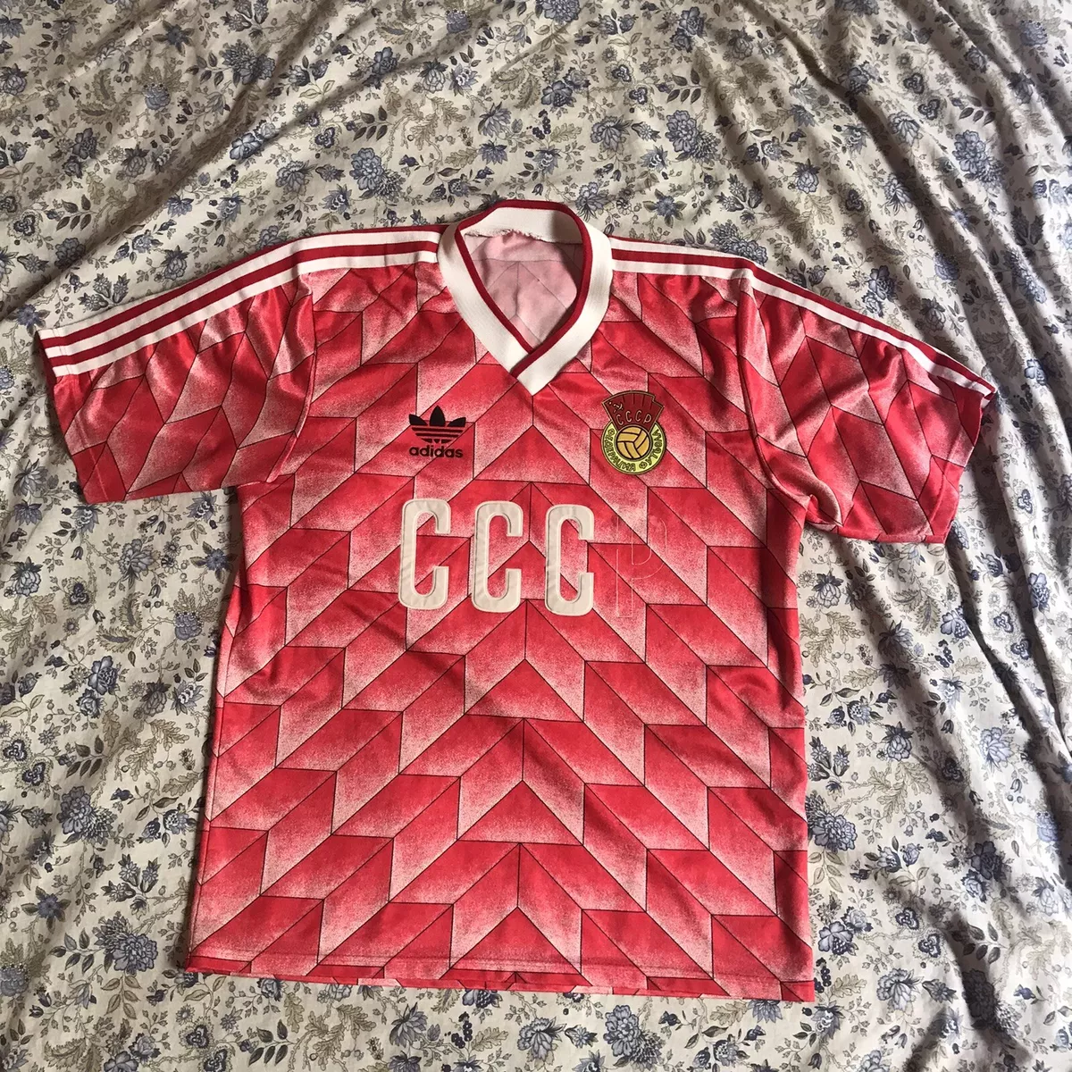 VINTAGE Soviet Union Football Shirt 1988 Adidas Home Russia CCCP USSR  Jersey L