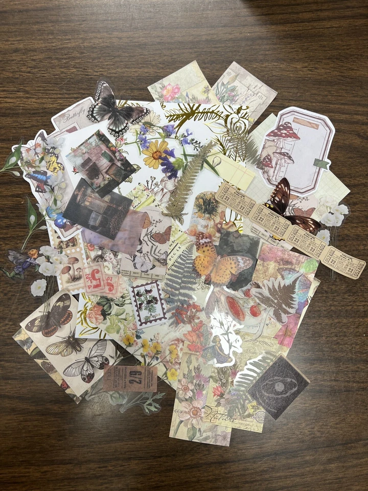 Lote pequeño de 50 piezas de diario basura álbum de recortes efímero  - Imagen 4 de 4