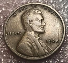 1928 Lincoln Wheat Cent Fine Condition Copper Coin Philadelphia One Penny USA
