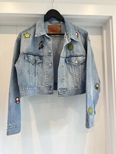 Rare Levi's X Super Mario Cropped Trucker Denim Women Jacket Size Xs