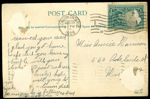C.P.R. STATION, LONDON, ONT POSTCARD - Picture 2 of 2