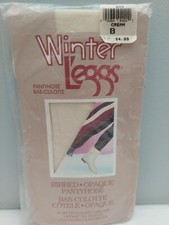 Vintage Pantyhose L'eggs Winter Opaque Color Cream Size B BMIX30