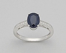 Sterling Silver 2.5g Blue Sapphire  CZ 8mm Ring Sz8 PRONG Set ENGAGEMENT RING