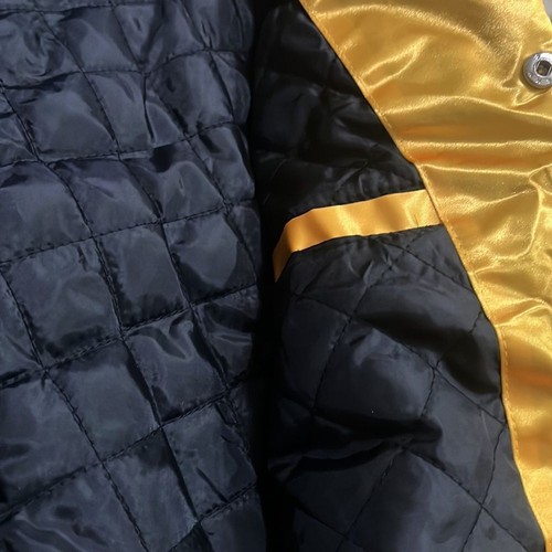 Headgear Classics Bomber Jacket Youth Teens Small Don't Be A Menace Yellow Satin - Picture 8 of 14