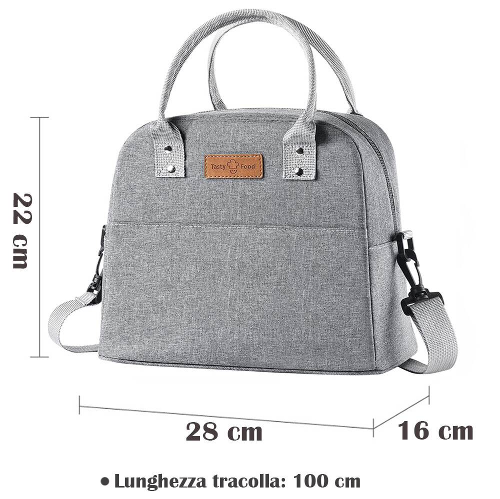 Borsa Termica Con Tracolla BorsaFrigo Porta Pranzo Portatile Per
