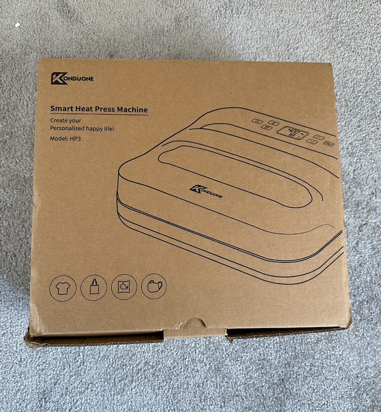 Konduone Smart Heat Press Machine 12"x10" HP3 Portable for TShirts