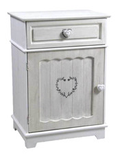 COMODINO CUORE ARMADIETTO ANTA + CASSETTO CAMERA LETTO INGRESSO BAGNO 66*45*32cm