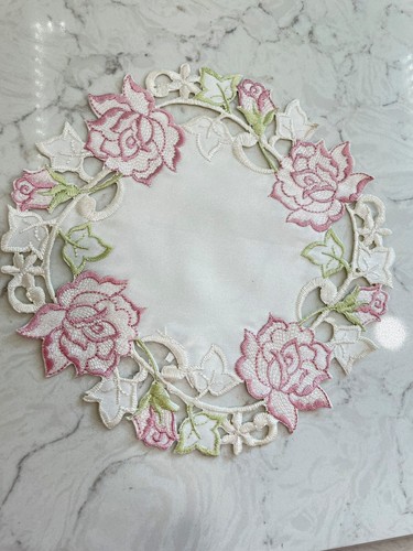 Tapetes Rosas Rosas Bordados Reutilizables Artesanías Boda Fiesta Nupcial ~ Lote de 18 - Imagen 2 de 4