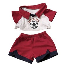 Build A Bear Clothing Red White Blue Soccer Uniform Outfit BABW Bears Short Pant