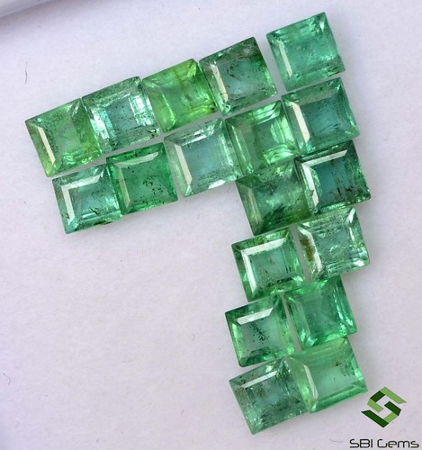 3.25 mm Natural Emerald Square Cut Lot 15 Pcs 2.87 Cts Untreated Loose Gemstones - Picture 5 of 5
