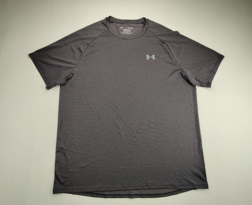 Under Armour Men's XL Black Heather Short Sleeve The Tech Tee Athletic