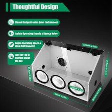 Fully Enclosed Electric Polisher Grinding Acrylic Dust Box Cover 3-Hole+Blower