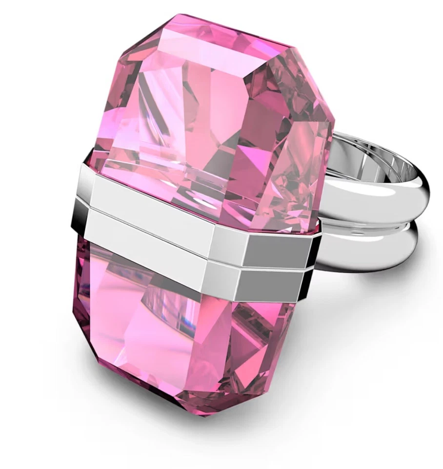 Anillo Swarovski Atelier Lucent cierre magnético, rosa, chapado en rodio Foto 2 de 4