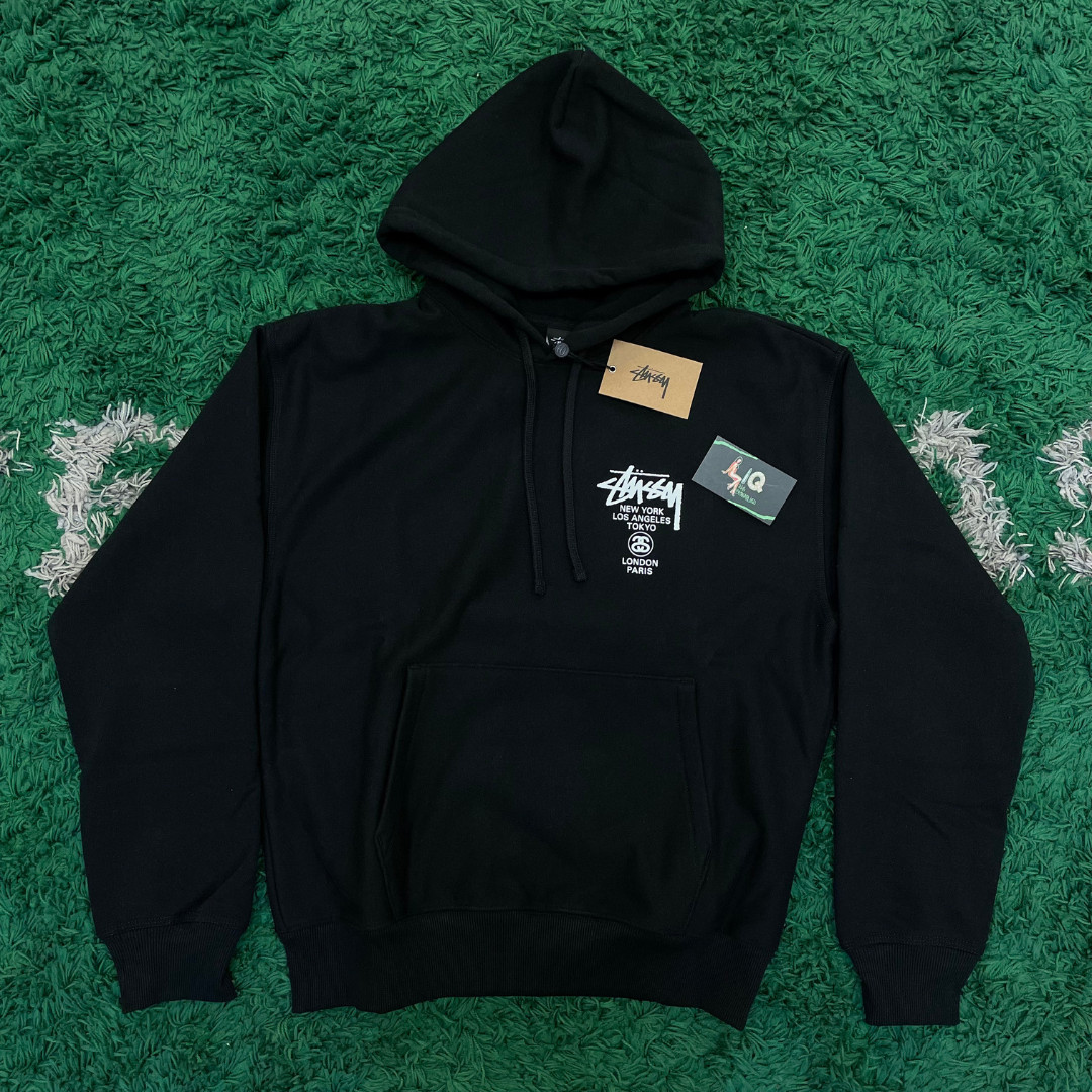 Stussy World Tour Pullover Hoodie (FW22) (Black) | eBay