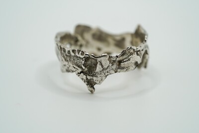 Brutalist Molten Sterling Silver Artisan Thumb Ring Size 13.5 JB26