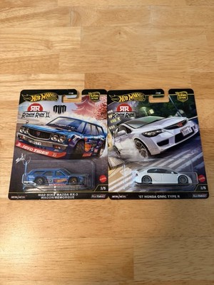 Hot Wheels 2025 Car Culture Ronin Run II  07 Honda Civic & Mazda RX-3 Set of 2