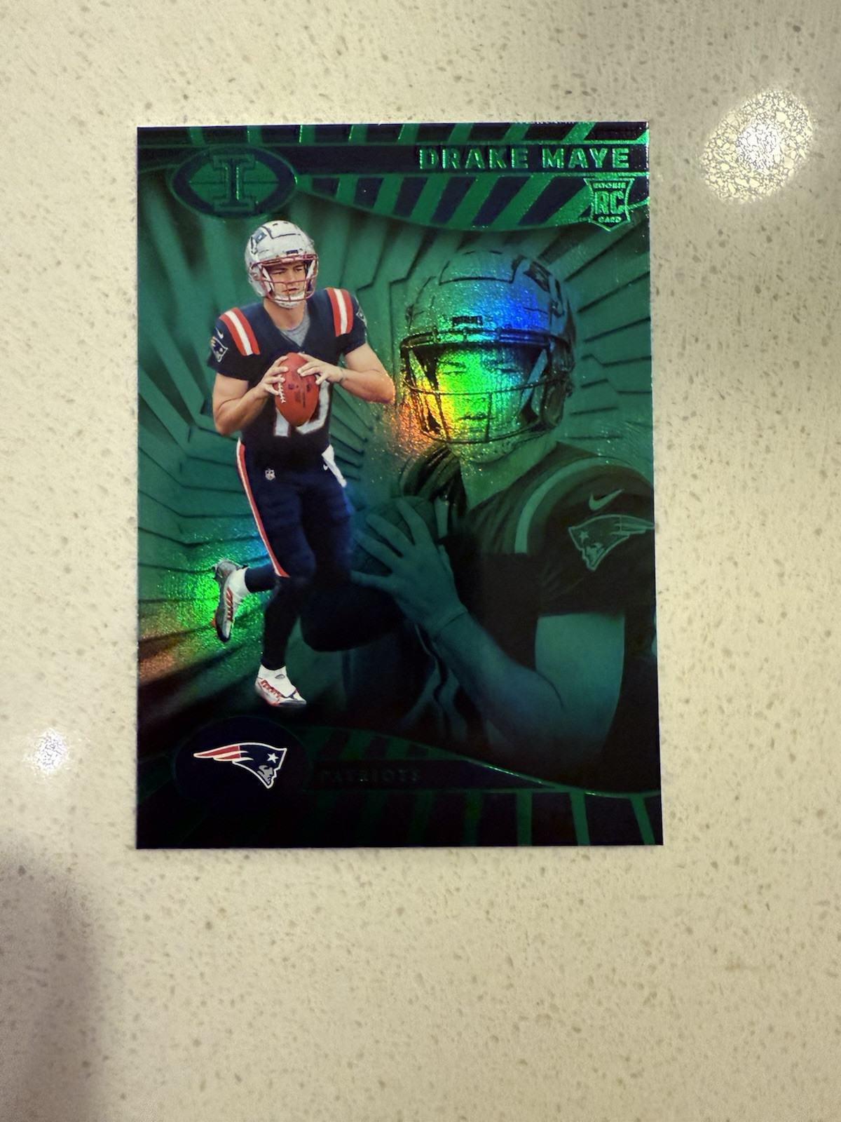 2024 Panini Illusions- Drake Maye -#59  Emerald Parallel - Rookie (RC) Patriots