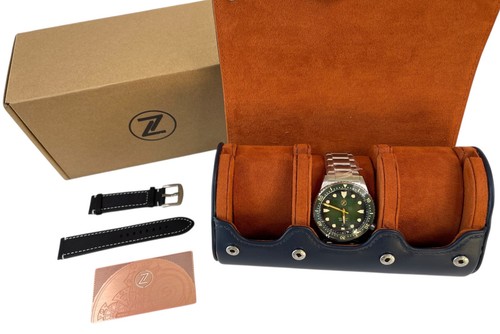 Zelos Great White 300M Green Face Limited Edition of 300 Taucheruhr mit Etui