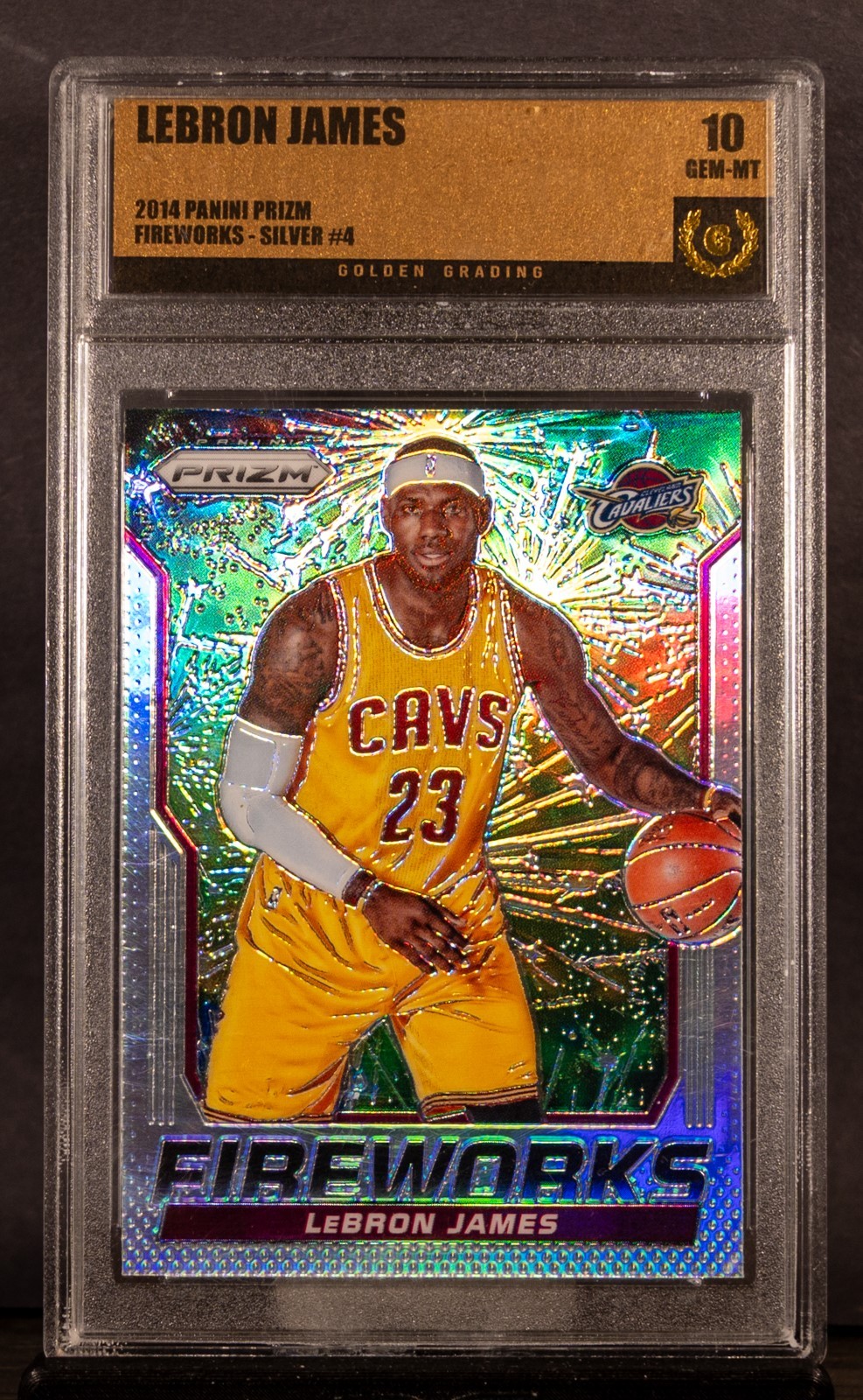 415 LeBron James 2014-15 Panini Prizm 4 Silver Prizm Fireworks GG 10