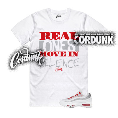 Air Max 95 Big Bubble England Red Metallic Silver White T Shirt Match REAL