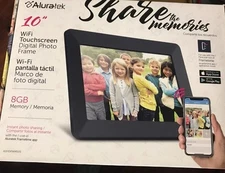 Aluratek 10-Inch Digital Photo Frame Wi-Fi Touch Screen 8GB (ASHDPWM10S) - NEW™
