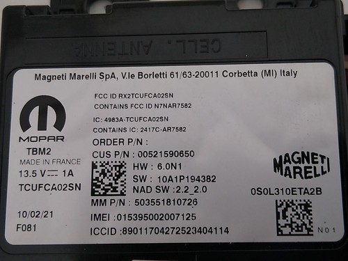 Alfa Romeo Giulia Radio Antenna Telematics Computer Control Module 2017-2024 - Picture 11 of 12